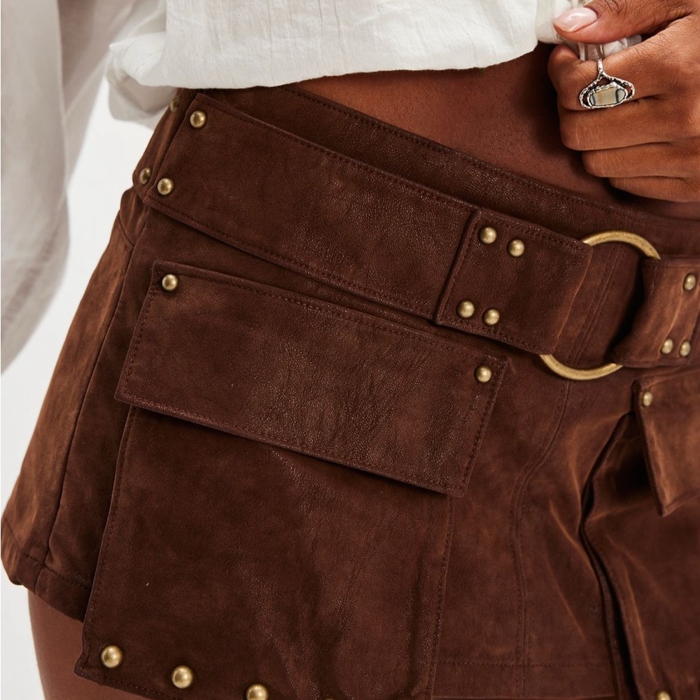 We The Free Micro Mini Suede Skort